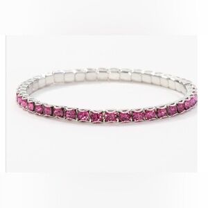 Touchstone Crystal stretch bracelet in dark rose rhodium plating NEW in pouch